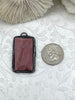 Image of Soldered Natural Stone Pendants, Rectangle Stone Pendants with Gunmetal ,Comes in a variety of patterns, 4 Styles, Natural Stone, Fast Ship.