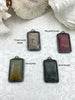 Image of Soldered Natural Stone Pendants, Rectangle Stone Pendants with Gunmetal ,Comes in a variety of patterns, 4 Styles, Natural Stone, Fast Ship.