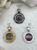 Image of Natural Fluorite Pendant with Bezel, Cabochon Natural Stone will come in a variety of patterns, 2 bezel colors, Natural Stone, Fast Ship.