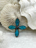 Image of Gunmetal Soldered Cross Shaped Crystal Pendants and charms. 2 Styles, Teal Crystal or Clear Crystal, 45mm x 45mm, 4mm Bale ID, Fast Shipping