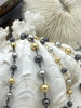 Image of High Quality Wired Plated Brass Beaded Chain, Tri Colored Chain, 2 Wire Colors, 8mm or 6mm Beads, Brass Beads, Sold by the foot, Fast Ship