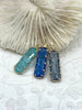 Image of Gold Trimmed Rectangle Crystals, Colorful Rectangle Gold trimmed Pendants, Gold Trimmed Charms. Clear Crystal Charms 5 Styles, Fast Ship