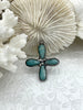 Image of Flower Shaped Soldered Amazonite Stone Pendants, Flower Shape Stone Pendants with Gunmetal Soldering, All Unique Natural Stones, Fast Ship.