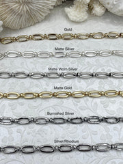 Mixed Link Cable Chain, by the foot. Lg Link 16mm x 7.5mm Sm Ring 5.25mm Electroplated Base Metal, Six Finishes, Fast ship
