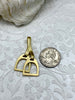 Image of Equestrian Stirrup Pendant High Quality Brass Equestrian Pendant, Stirrup Charm, Equestrian Charm Horse Jewelry, 8 Finishes Fast Ship.
