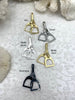 Image of Equestrian Stirrup Pendant High Quality Brass Equestrian Pendant, Stirrup Charm, Equestrian Charm Horse Jewelry, 8 Finishes Fast Ship.
