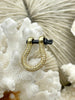 Image of Pave U shape Clasp, Two Tone U Lock Marine Shackle BRASS, Horseshoe Clasp, U Link, Anchor Carabiner, Anchor Shackle, 4 styles. Fast Ship