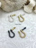 Image of Pave U shape Clasp, Two Tone U Lock Marine Shackle BRASS, Horseshoe Clasp, U Link, Anchor Carabiner, Anchor Shackle, 4 styles. Fast Ship