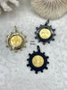 Image of L'abielle Bee Coin Pendant, French Bee Coin with Bezel, Bee Pendant, Gold Coin, 2 bezel colors, Fleur De Lis Coin, Fast Ship