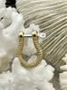 Image of Pave U shape Clasp, Two Tone U Lock Marine Shackle BRASS, Horseshoe Clasp, U Link, Anchor Carabiner, Anchor Shackle, 4 styles. Fast Ship