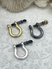 Image of Zinc Alloy 2 Tone U Lock Clasp W/ Screw, U Shape Shackle,2 Tone Marine Shackle, Horseshoe Clasp, Anchor Carabiner, Anchor Shackle. Fast Ship