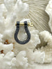 Image of Pave U shape Clasp, Two Tone U Lock Marine Shackle BRASS, Horseshoe Clasp, U Link, Anchor Carabiner, Anchor Shackle, 4 styles. Fast Ship