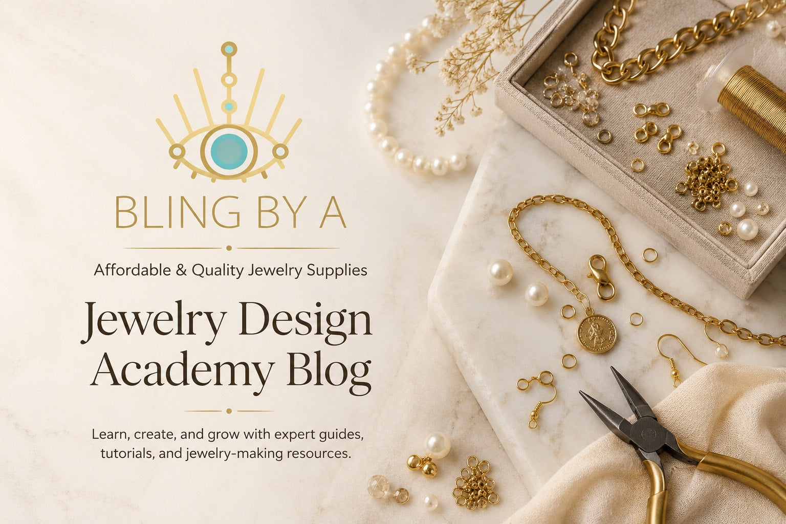 Jewelry-making tools, chains, pearls and components