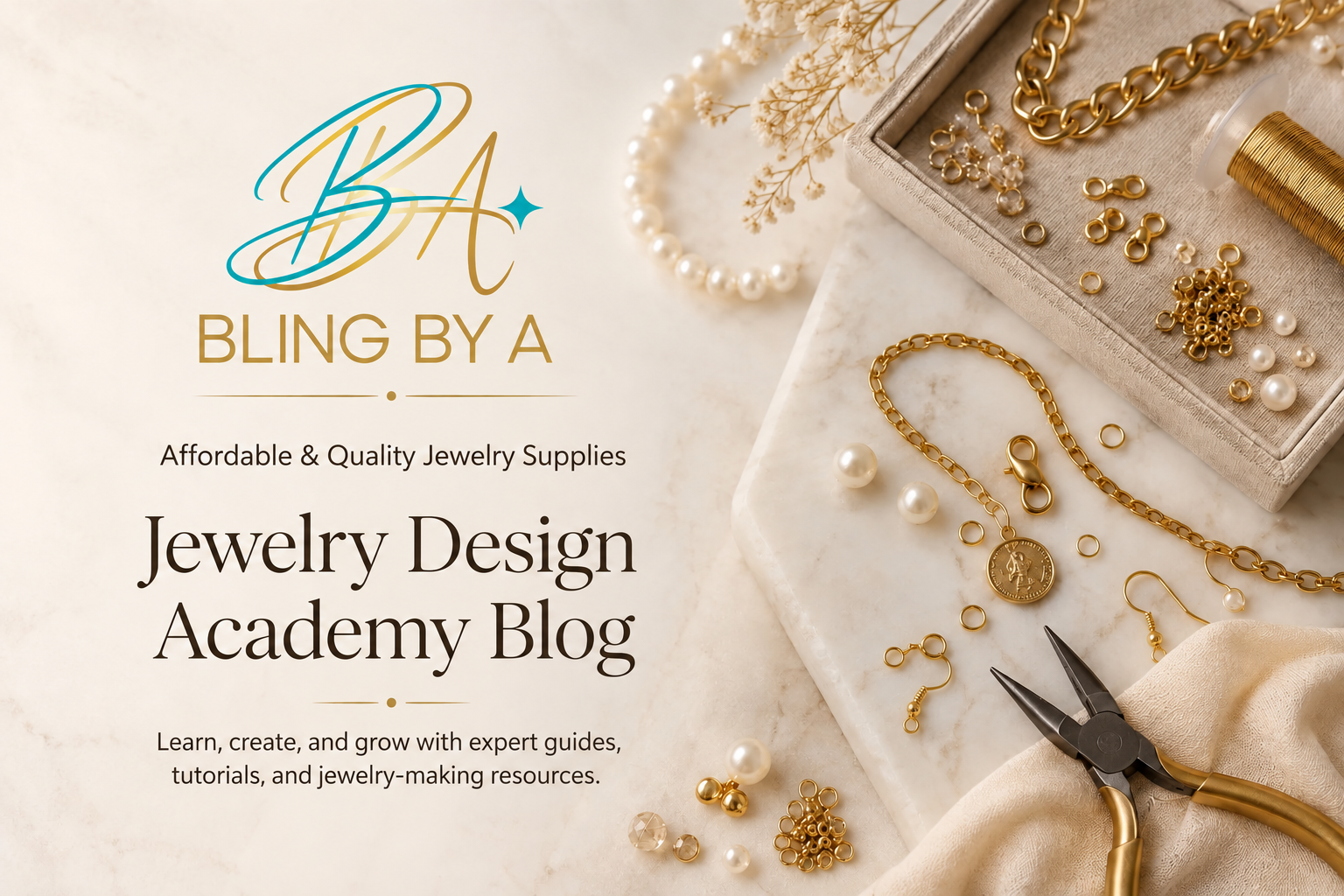 Jewelry-making tools, chains, pearls and components